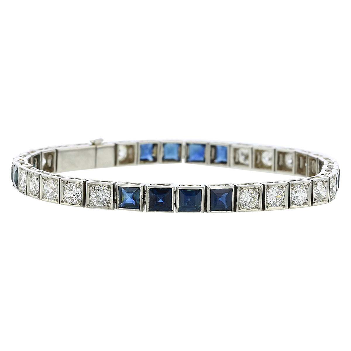 DURLAND CO, Art Deco Platinum Sapphire and Diamond Bracelet