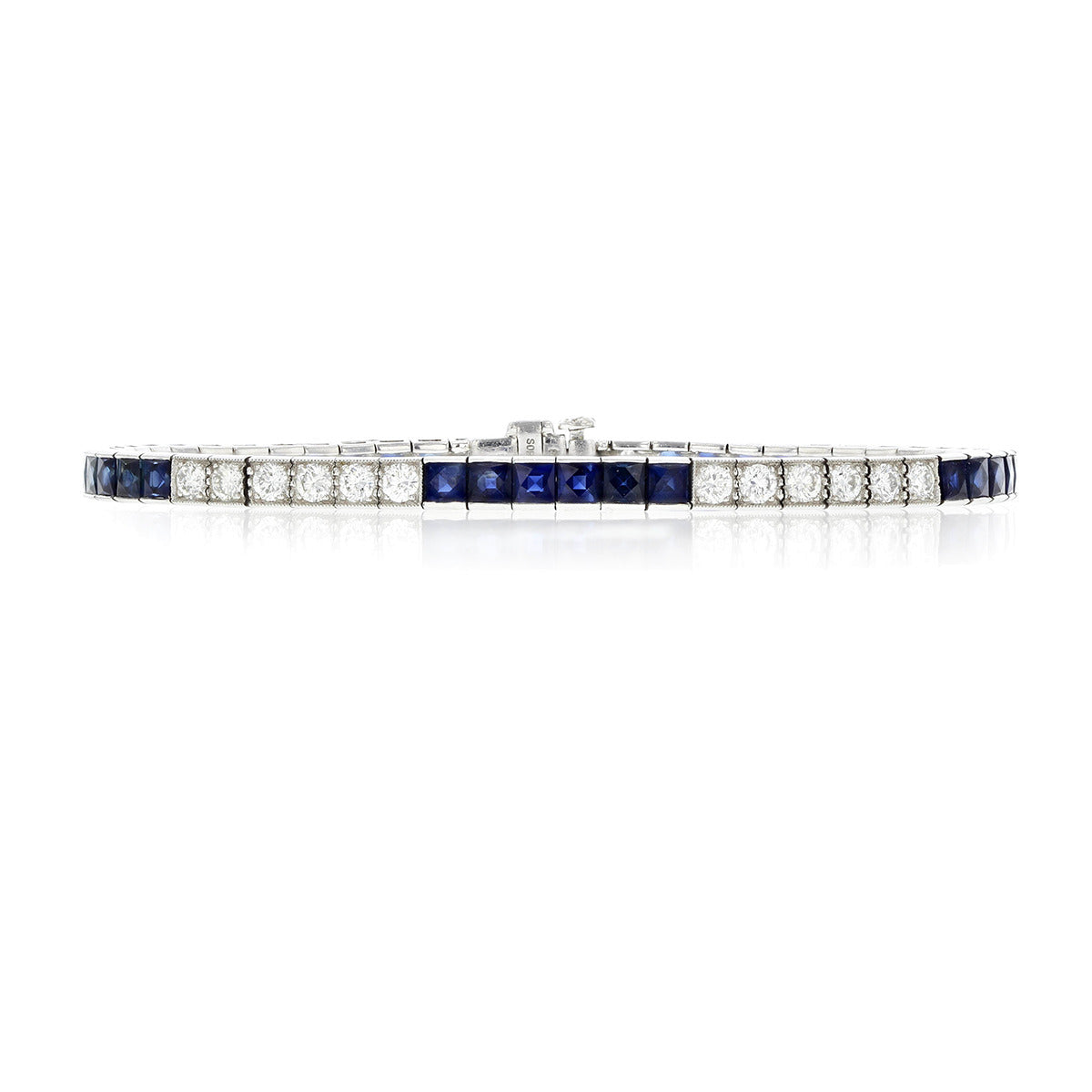 DARDASHTI, Art Deco Style Sapphire and Diamond Line Bracelet