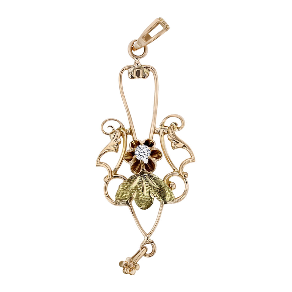 ESTATE, Art Nouveau Diamond and Freshwater Pearl Pendant