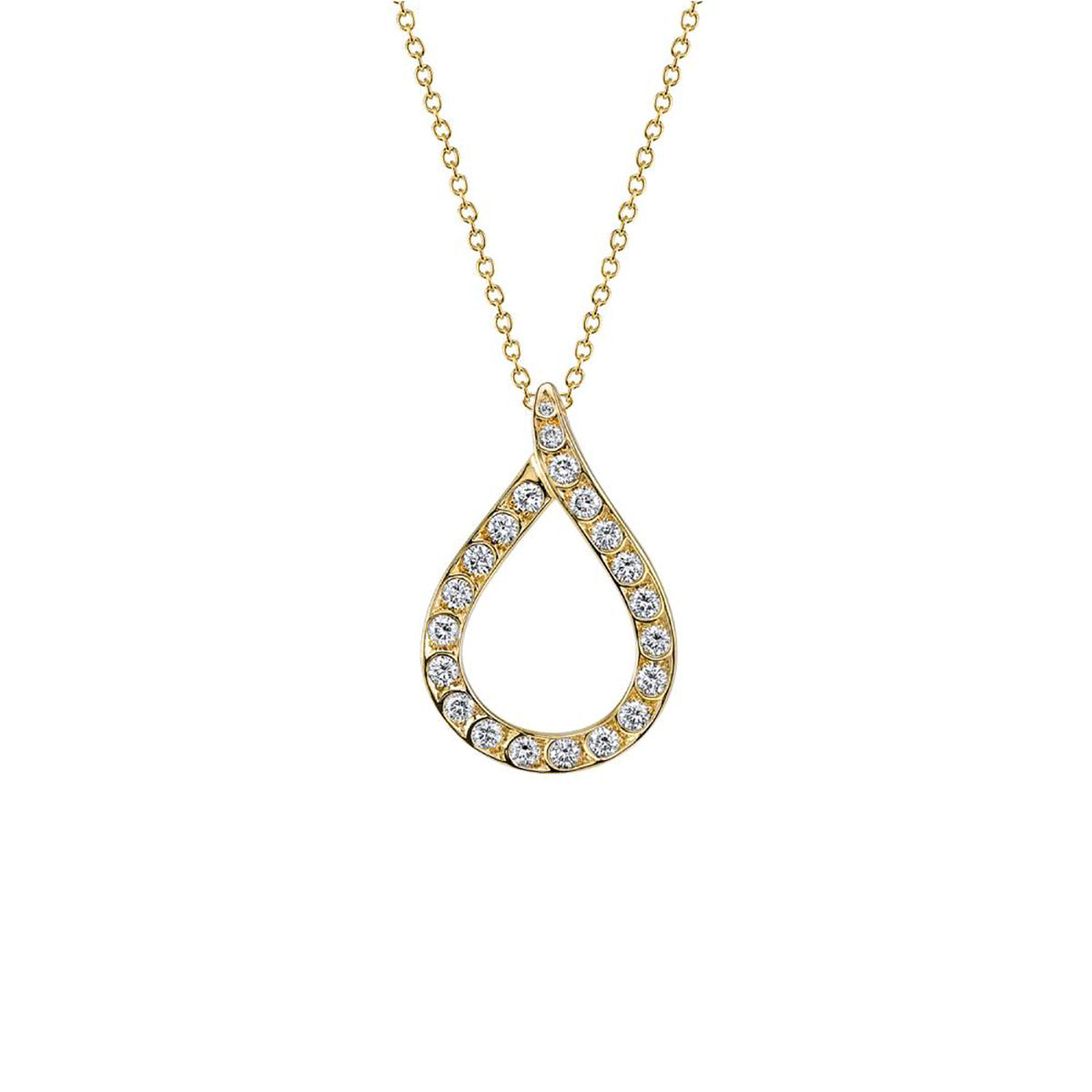 HARRY KOTLAR, Artisan Pave Diamond Teardrop Pendant Necklace