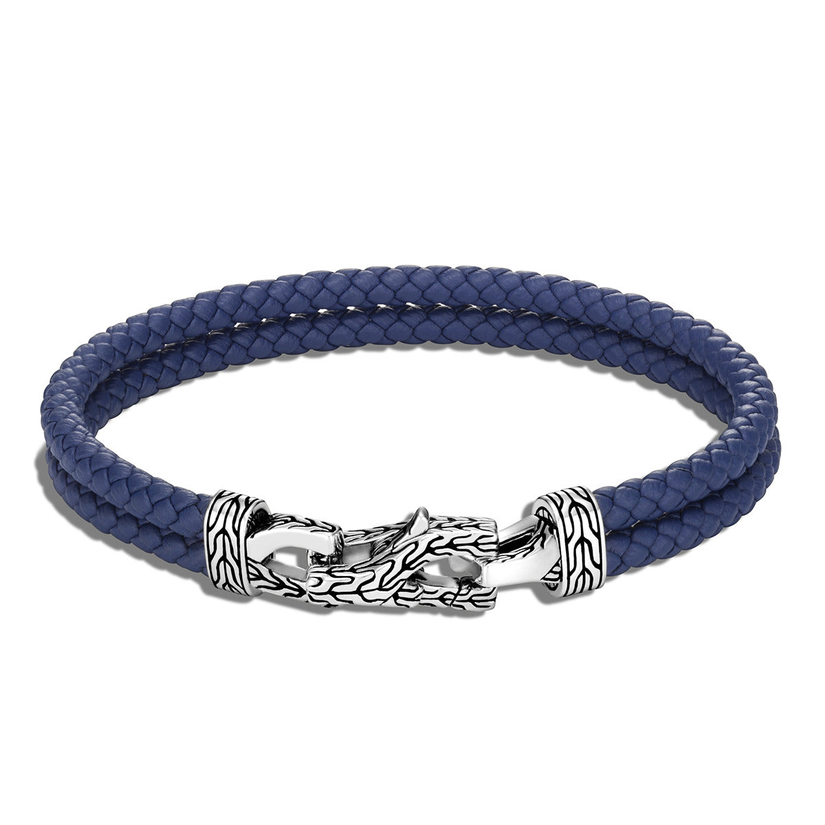 JOHN HARDY, Asli Classic Chain Link Silver Bracelet on Blue Woven Leather