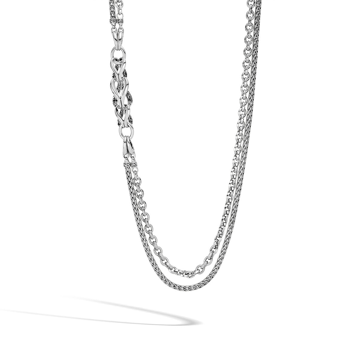 JOHN HARDY, Asli Classic Chain Link Silver Double Row Necklace