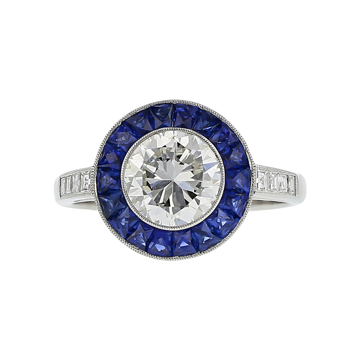 DARDASHTI, Brilliant Diamond and French-cut Sapphire Halo Ring